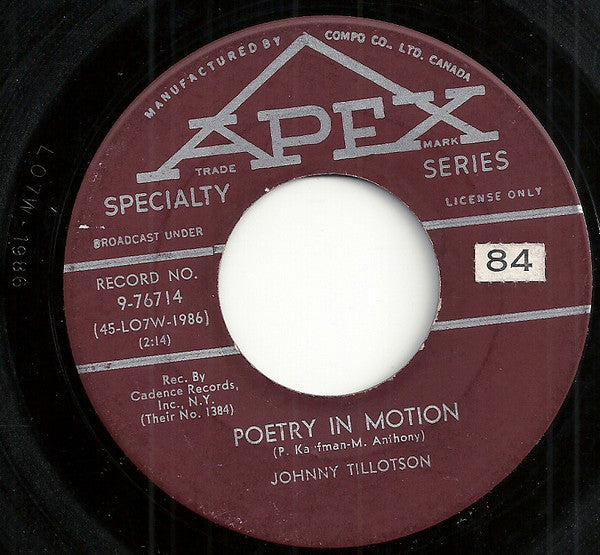 Johnny Tillotson - Poetry In Motion