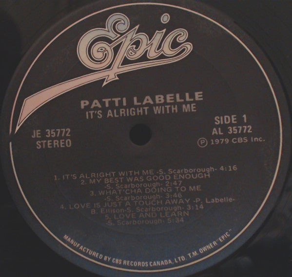 Patti LaBelle - It's Alright With Me Vinyl Record