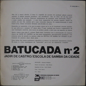 Jadir De Castro / Escola De Samba Da Cidade - Batucada Nº 2 -