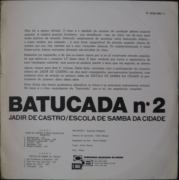 Jadir De Castro / Escola De Samba Da Cidade - Batucada Nº 2 -