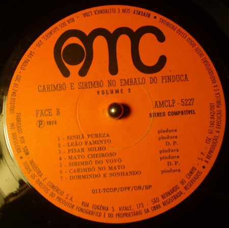 Pinduca - Carimbó E Sirimbó No Embalo Do Pinduca - Vol. 2 - 1974
