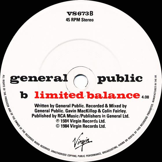 General Public - Tenderness - 1984