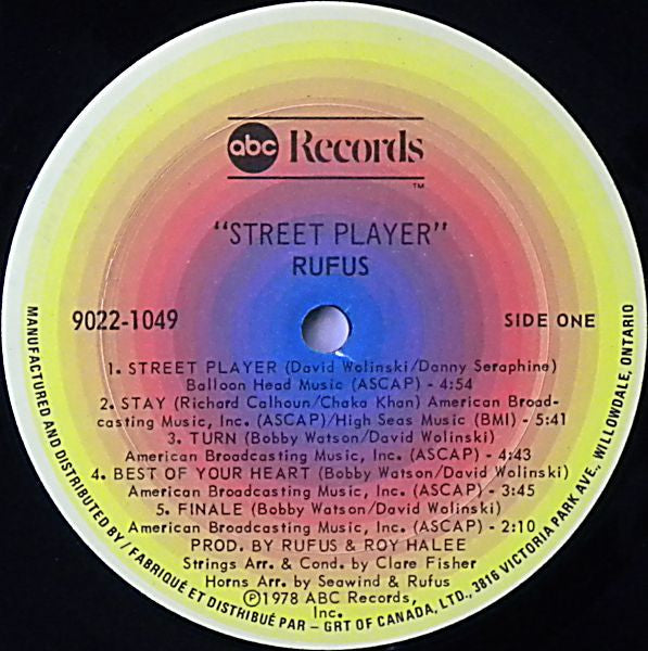 Rufus & Chaka Khan - Street Player Vinyl Record