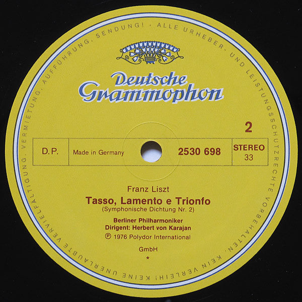 Franz Liszt, Berliner Philharmoniker ∙ Herbert von Karajan - Ungarische Rhapsodien Nr.4 U. 5 = Hungarian Rhapsodies / Tasso: Lamento E Trionfo - 1977