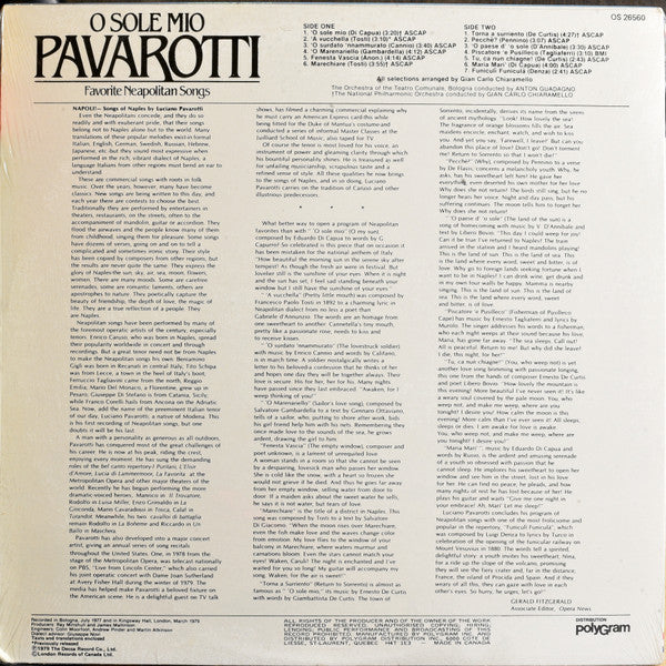 Luciano Pavarotti - O Sole Mio Favorite Neapolitan Songs - 1979