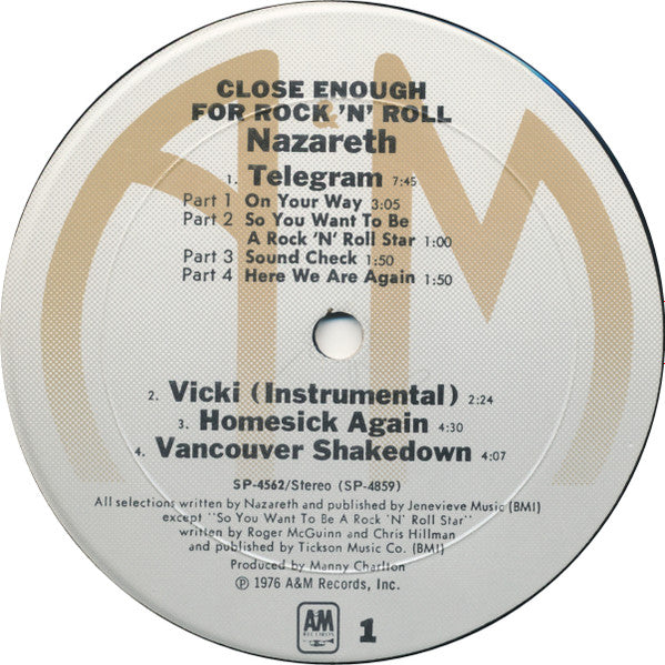 Nazareth - Close Enough For Rock 'N' Roll - 1976