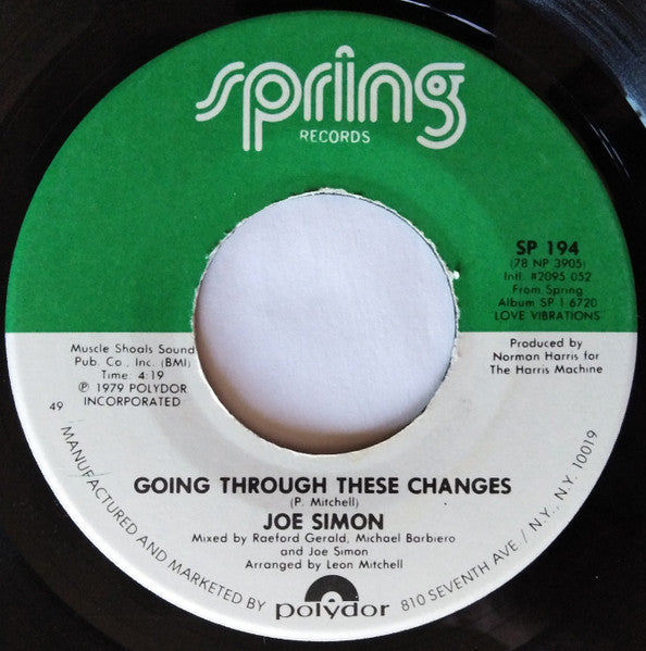 Joe Simon - Going Through These Changes / I Can't Stand A Liar - 1979