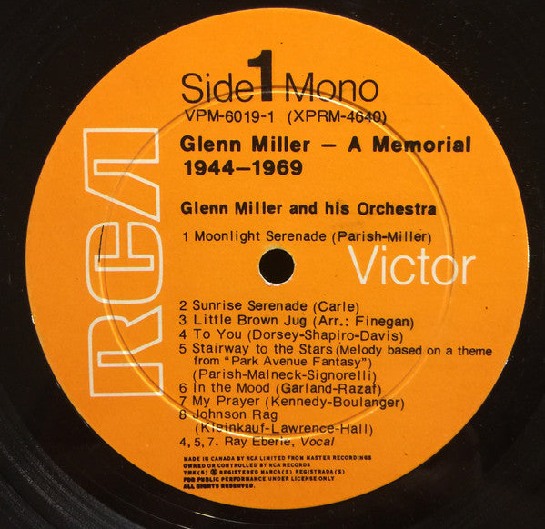 Glenn Miller And His Orchestra - Glenn Miller - A Memorial 1944-1969 - 1969