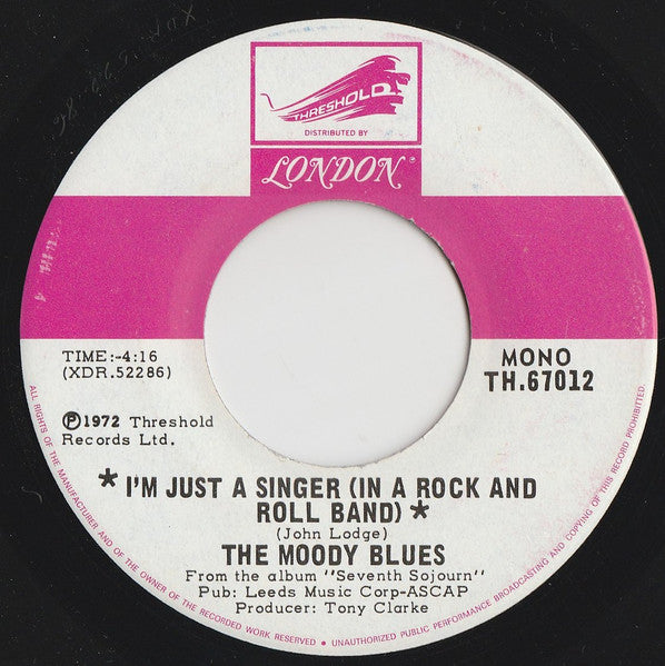 Moody Blues, The - I'm Just A Singer (In A Rock And Roll Band) - 1972