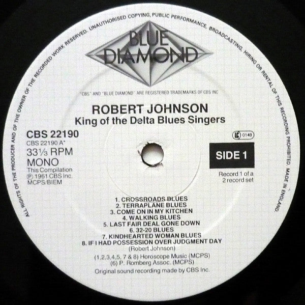 Robert Johnson - King Of The Delta Blues Singers Volumes 1 & 2 - 1985