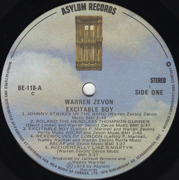Warren Zevon - Excitable Boy - 1978