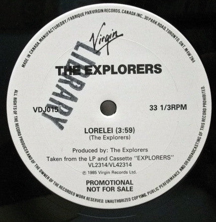 Explorers (2), The - Lorelei (Extended Mix) / You Go Up In Smoke - 1985