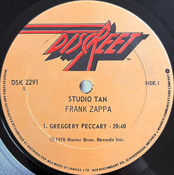 Frank Zappa - Studio Tan - 1978