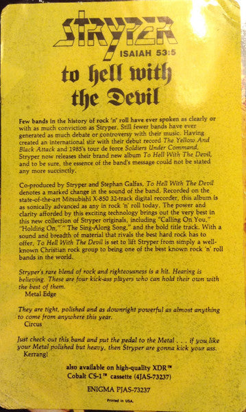 Stryper - To Hell With The Devil - 1986