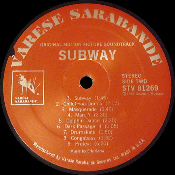 Eric Serra - Subway (Original Motion Picture Soundtrack) - 1985