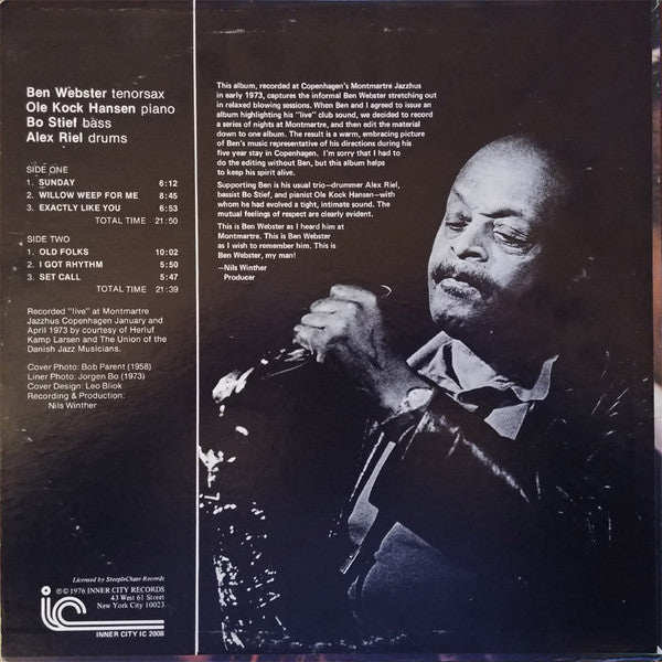 Ben Webster - My Man - Live At Montmartre 1973 - 1976