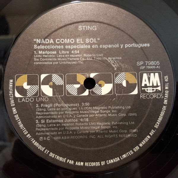 Sting - ...Nada Como El Sol (Selecciones Especiales En Espanol Y Portugues)