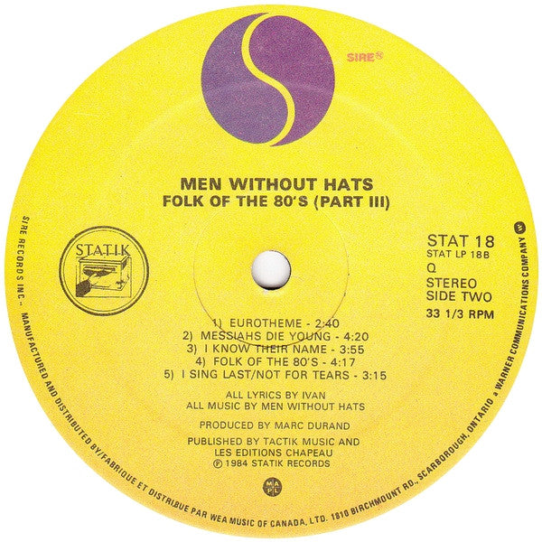 Men Without Hats - Folk Of The 80's (Part III)