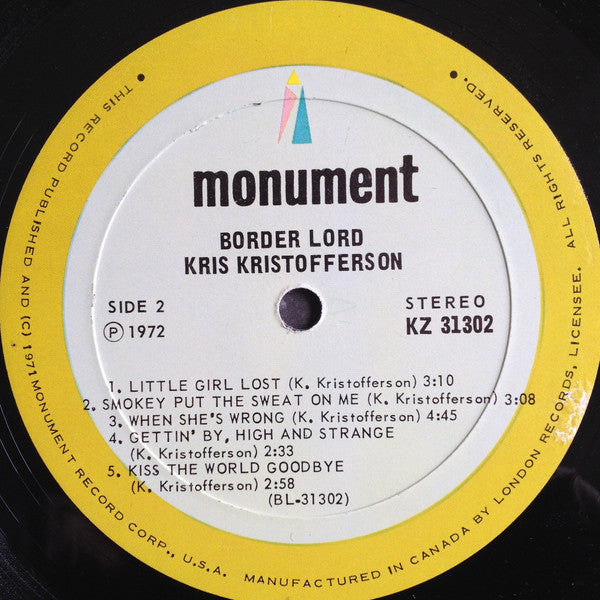 Kris Kristofferson - Border Lord - 1972