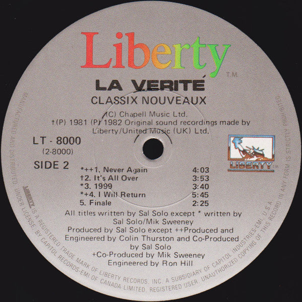 Classix Nouveaux - La Verité