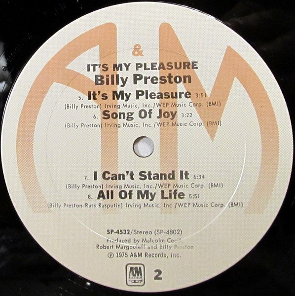 Billy Preston - It's My Pleasure - 1975