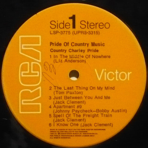 Charley Pride - Pride Of Country Music Vinyl Record