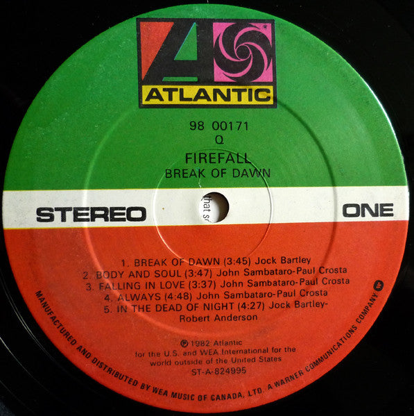 Firefall - Break Of Dawn
