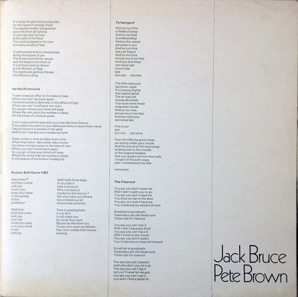 Jack Bruce - Songs For A Tailor - 1969