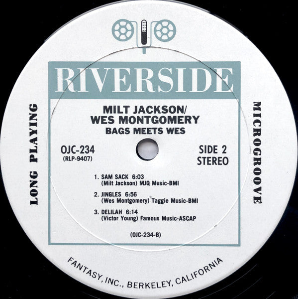 Milt Jackson And Wes Montgomery - Bags Meets Wes! - 1986