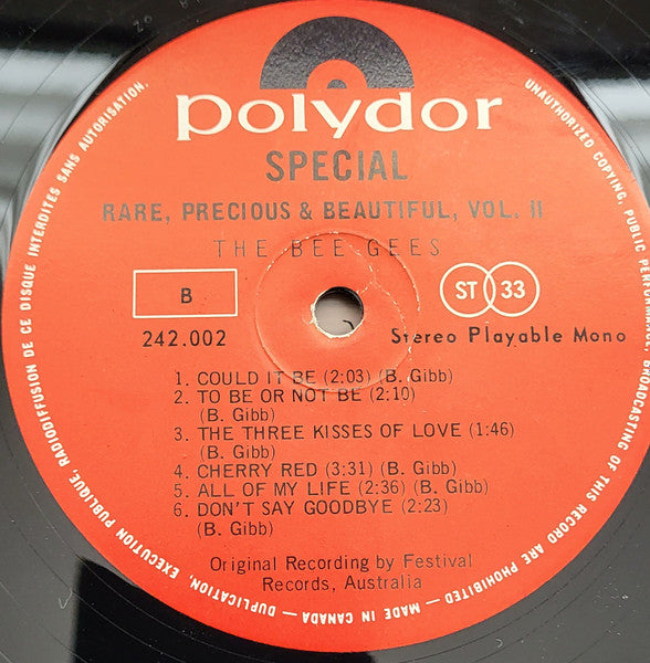 Bee Gees - Rare, Precious & Beautiful Vinyl Record