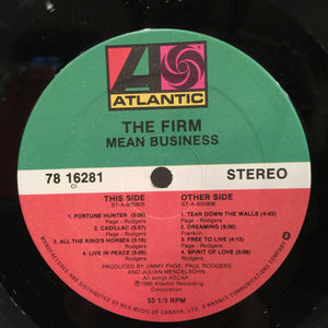 The Firm  - Mean Business Vinyl Record
