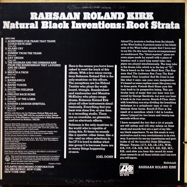 Roland Kirk - Natural Black Inventions: Root Strata - 1971