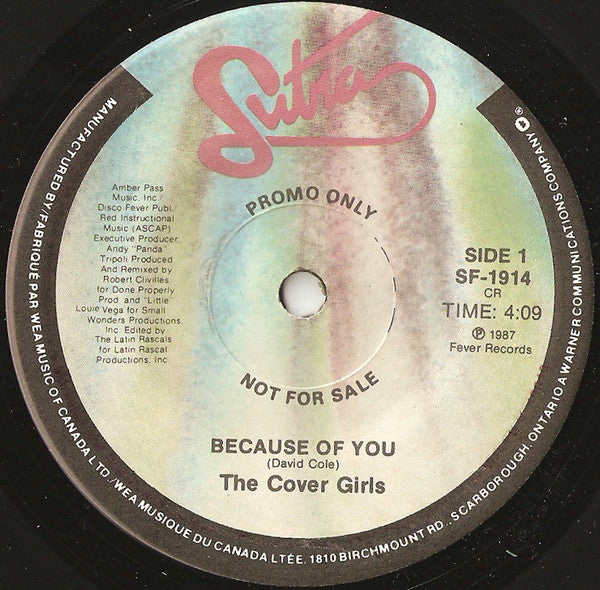 The Cover Girls - Because Of You Vinyl Record