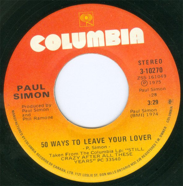 Paul Simon - 50 Ways To Leave Your Lover