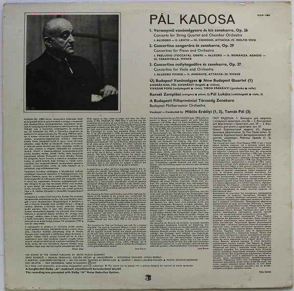 Kadosa Pál - Concerto For String Quartet And Chamber Orchestra