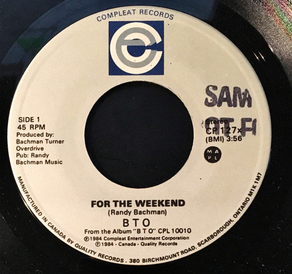 Bachman-Turner Overdrive - For The Weekend - 1984