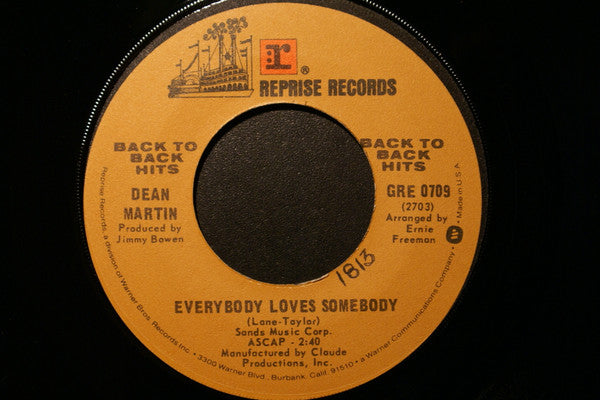 Dean Martin - Everybody Loves Somebody / A Million And One -