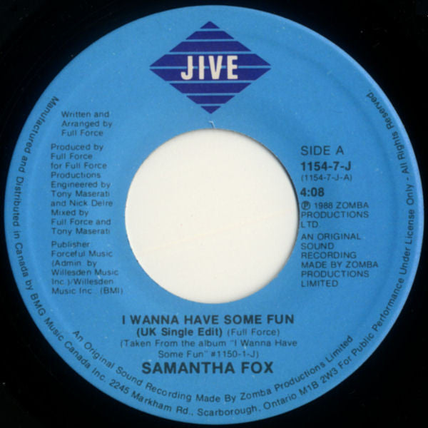 Samantha Fox - I Wanna Have Some Fun