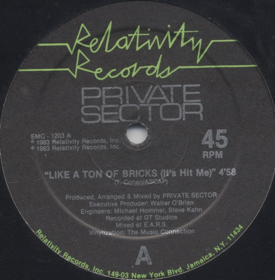 Private Sector - Like A Ton Of Bricks (It's Hit Me) - 1983