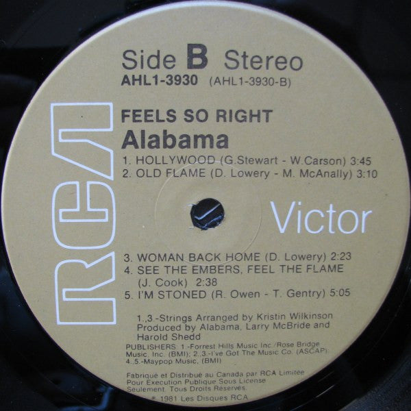 Alabama - Feels So Right Vinyl Record