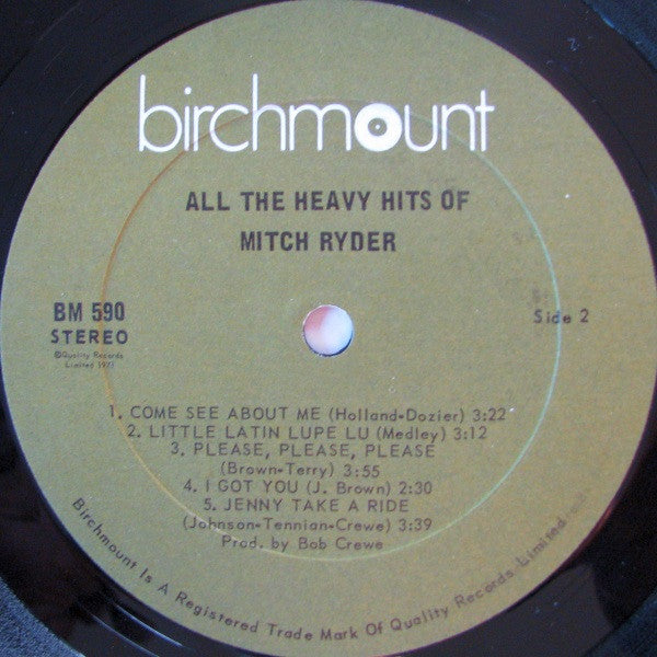Mitch Ryder - All The Heavy Hits Of Mitch Ryder - 1975