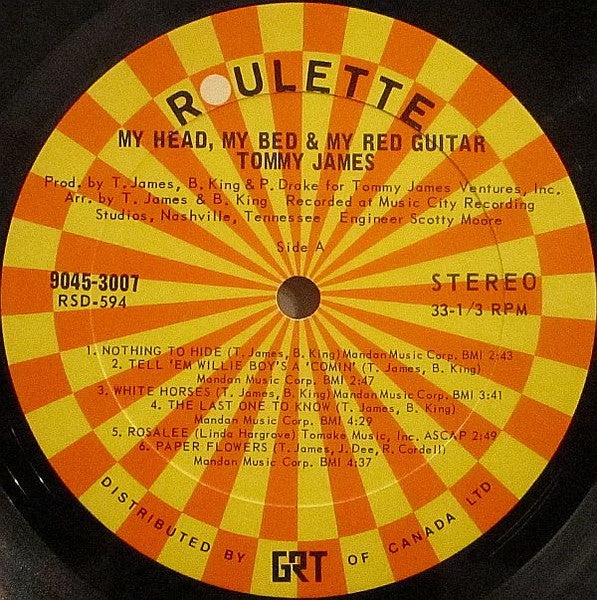 Tommy James - My Head, My Bed & My Red Guitar - 1971