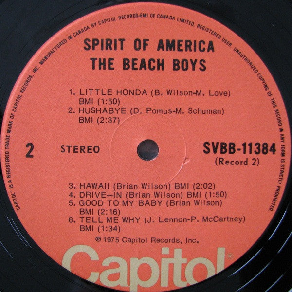 The Beach Boys - Spirit Of America Vinyl Record