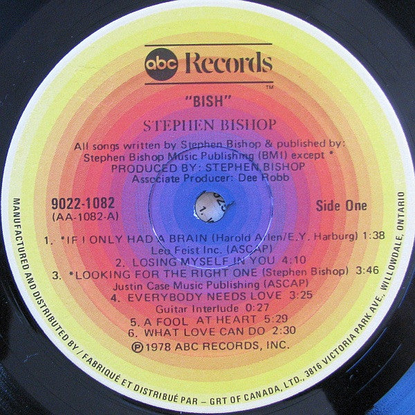 Stephen Bishop - Bish Vinyl Record