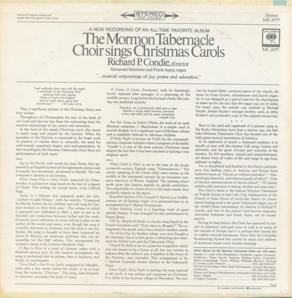 Mormon Tabernacle Choir - Sings Christmas Carols - 1965