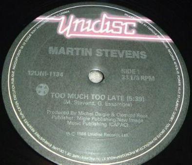 Martin Stevens - Too Much Too Late 1986 - Quarantunes