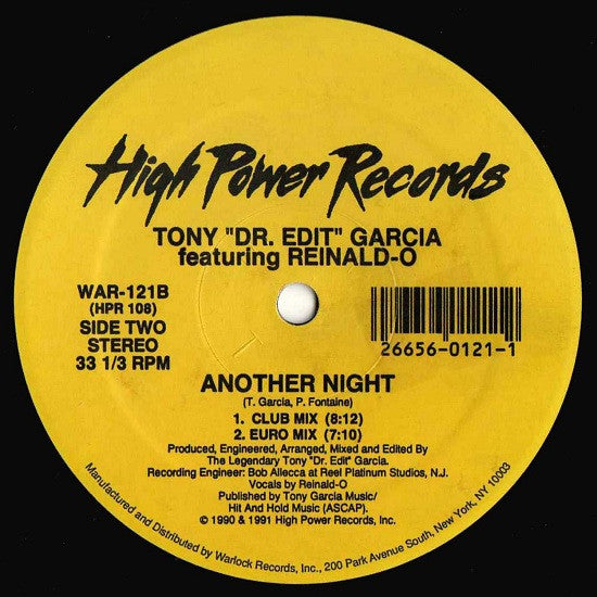 Tony "Dr. Edit" - Another Night Vinyl Record