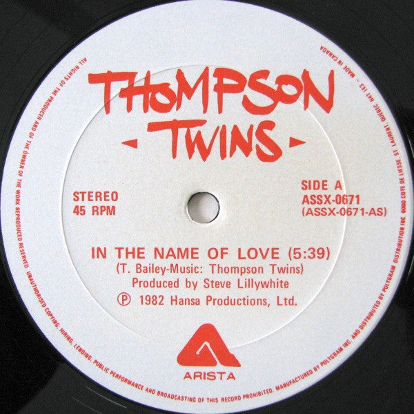 Thompson Twins - In The Name Of Love (12" Dance Extension)