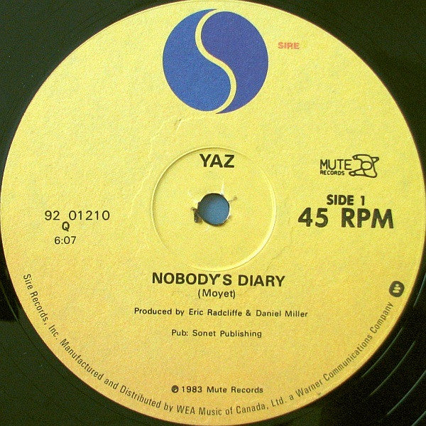 Yazoo - Nobody's Diary / State Farm - 1983