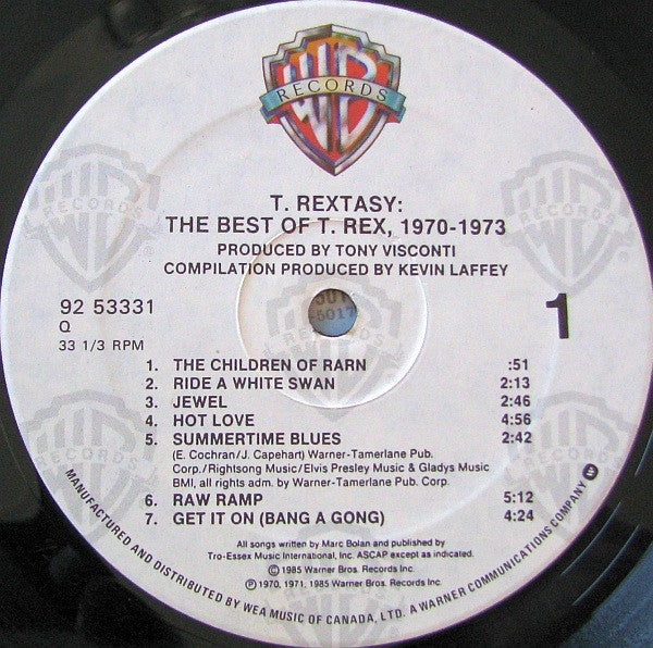 T. Rex - T. Rextasy: The Best Of T. Rex, 1970-1973 - 1985